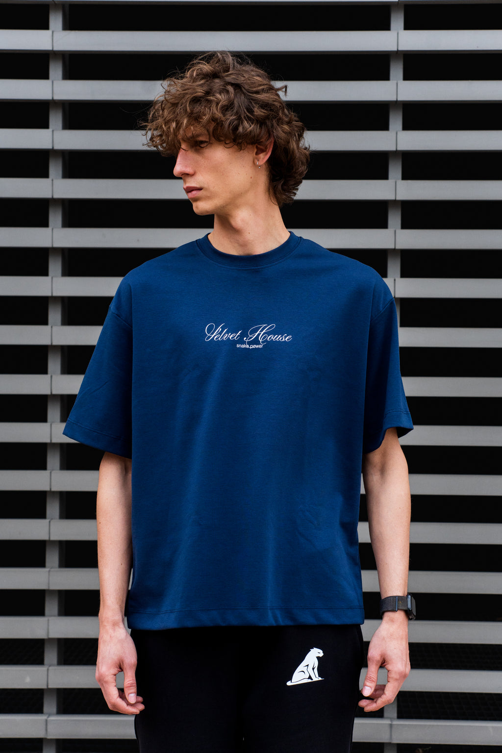 Camiseta Azul Oversize