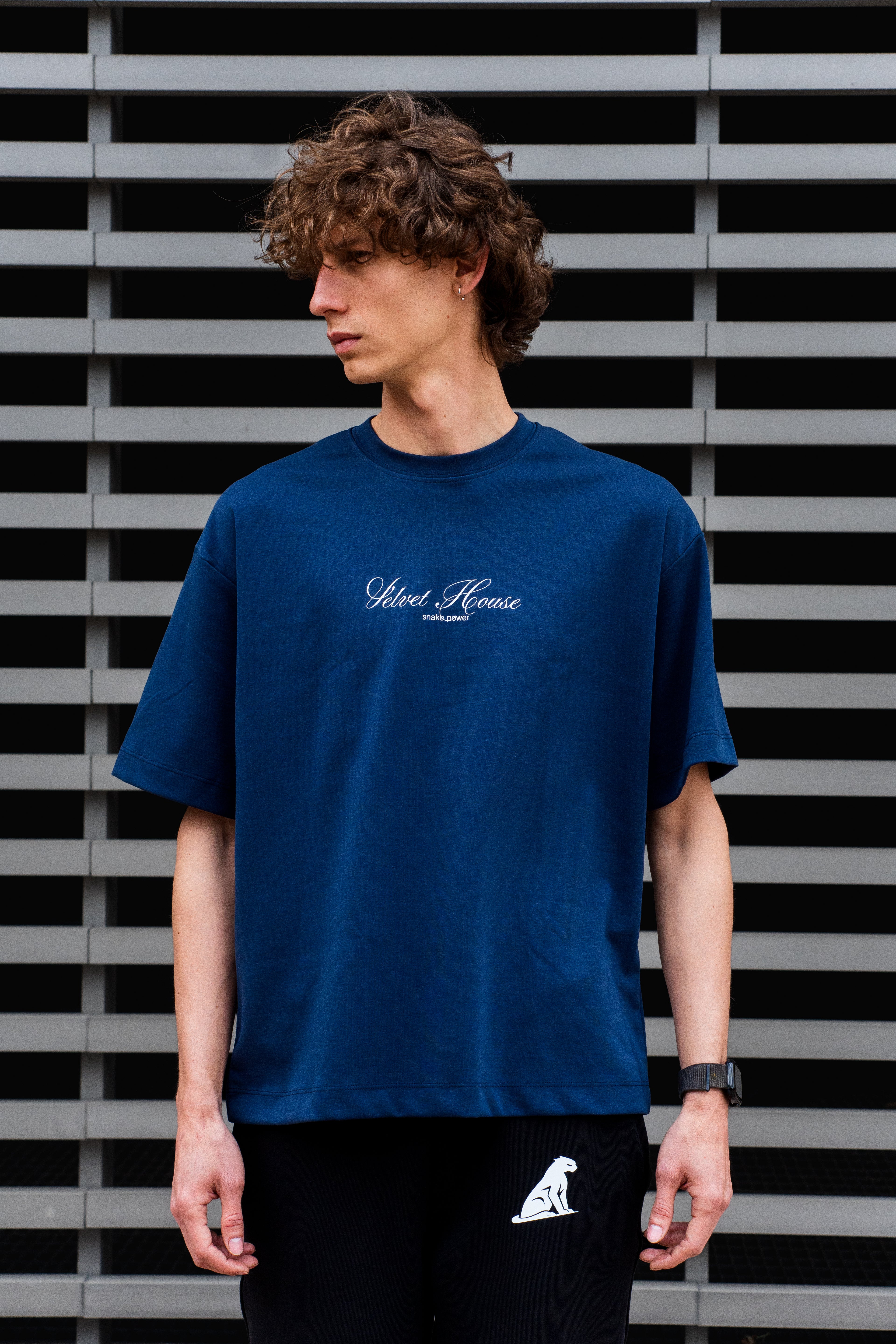 Camiseta Azul Oversize